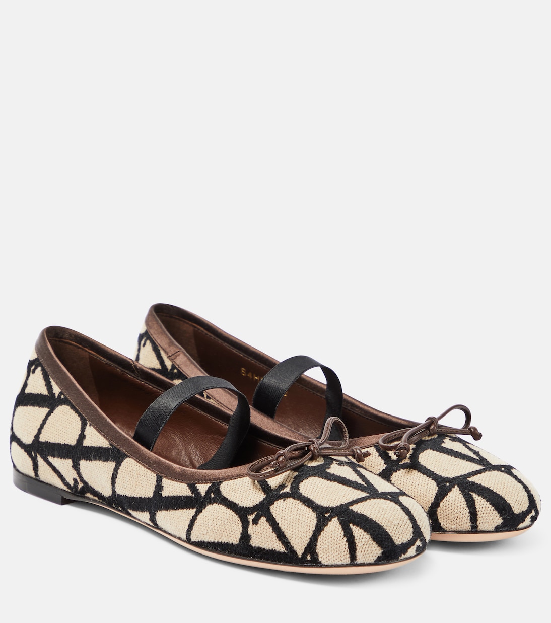 【VALENTINI】ICONOGRAPHE BALLET FLATS Ballerina In Toile Iconographe for Woman in Natural/fondant