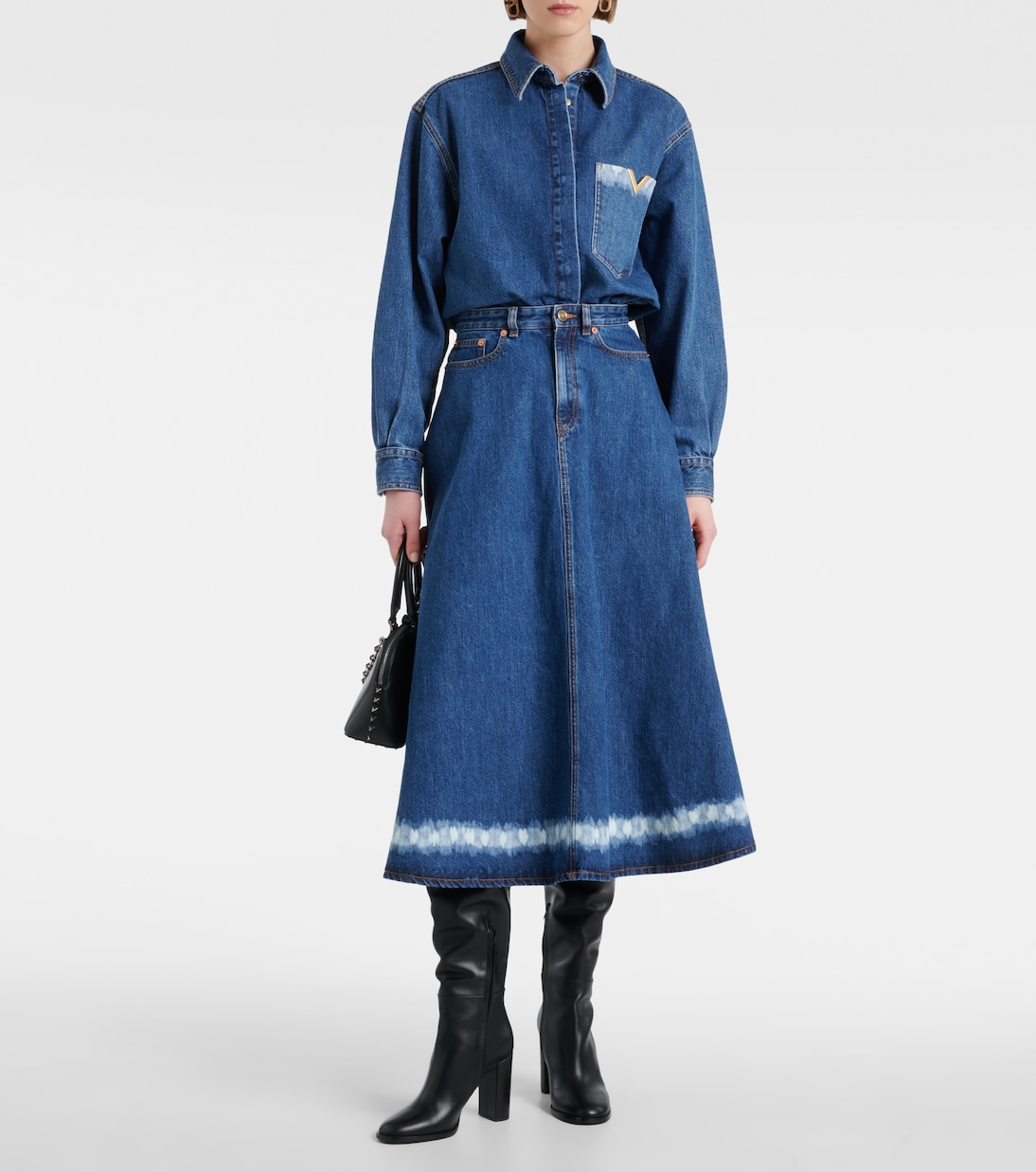 Gonna midi VGold di jeans  | Valentino
