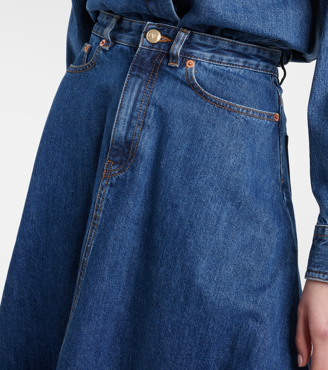 Gonna midi VGold di jeans  | Valentino