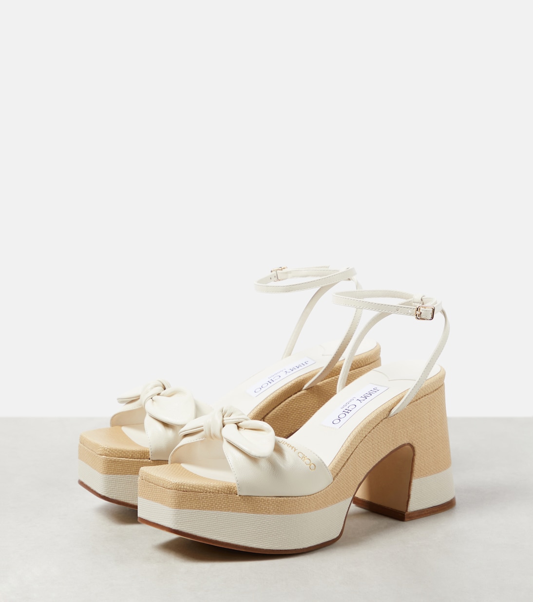 Sandales Ricia en cuir et raphia | Jimmy Choo