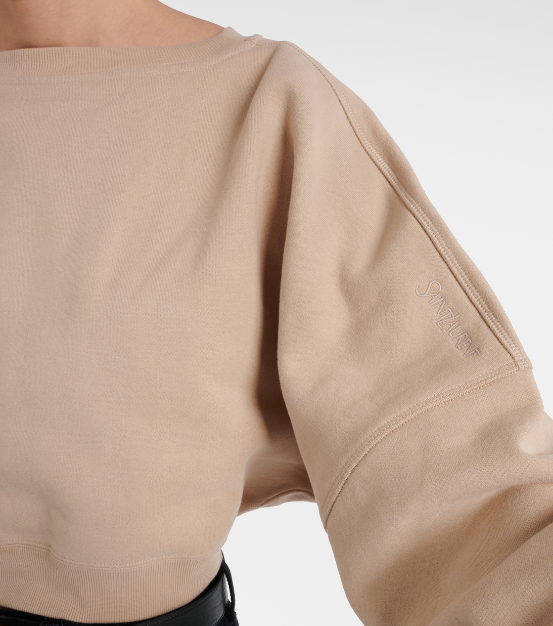 Sudadera Saint Laurent corta en algodón fleece para jóvenes