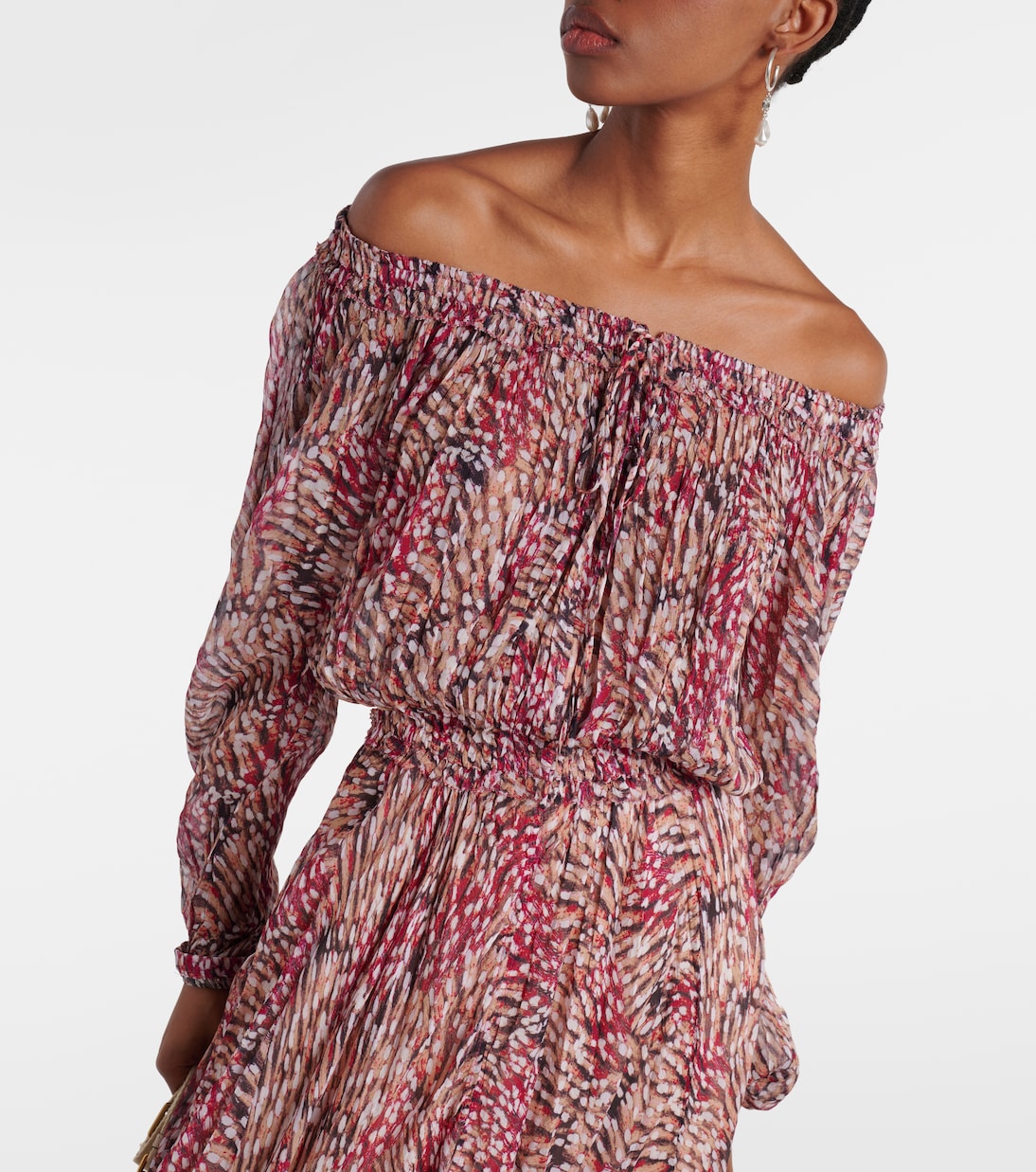 Bedrucktes Off-Shoulder-Maxikleid Volga | Marant Etoile