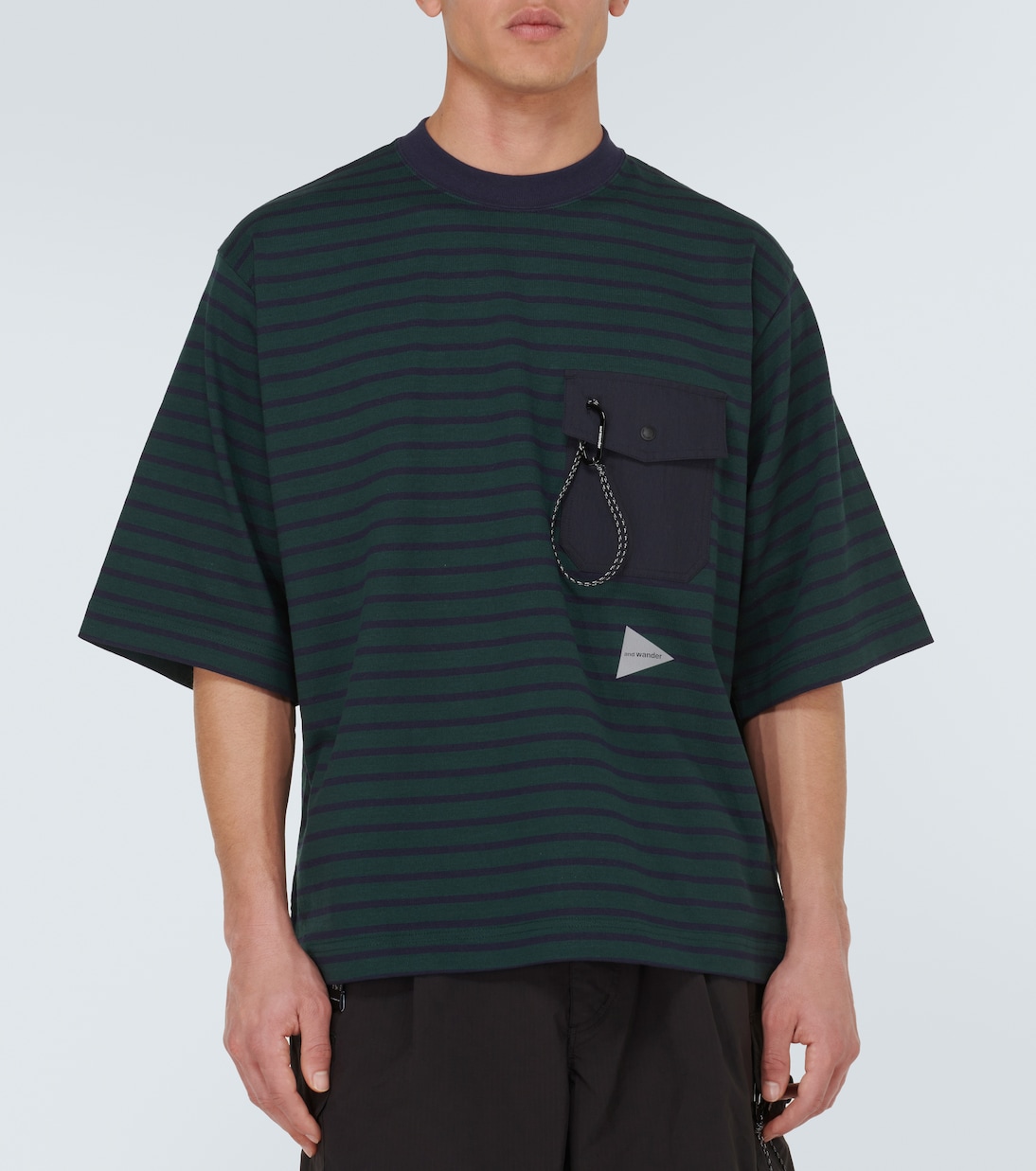 T-shirt rayé en coton  | And Wander