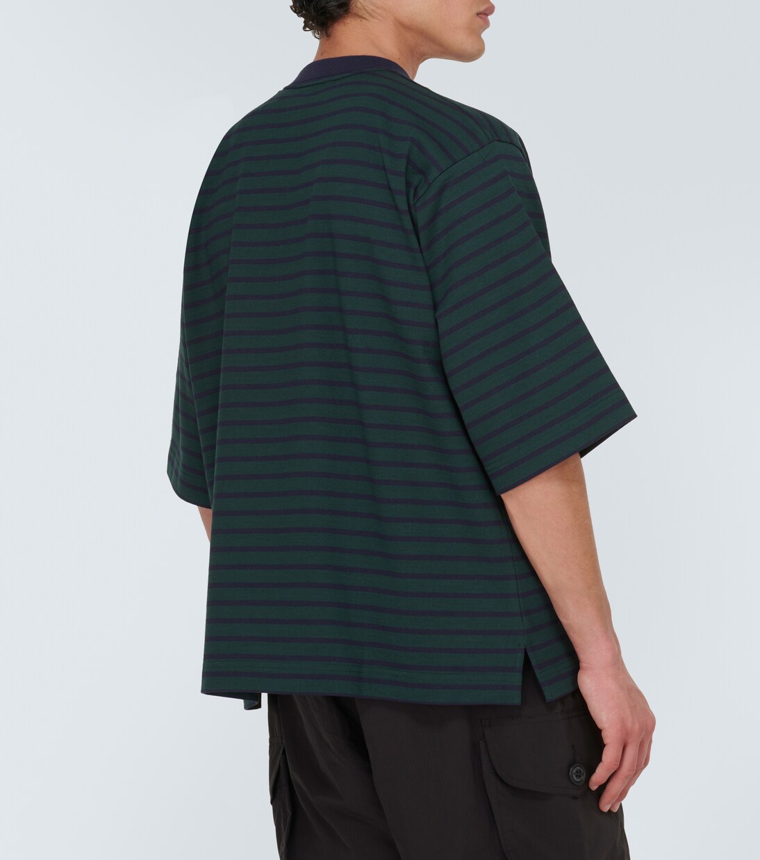 T-shirt rayé en coton  | And Wander