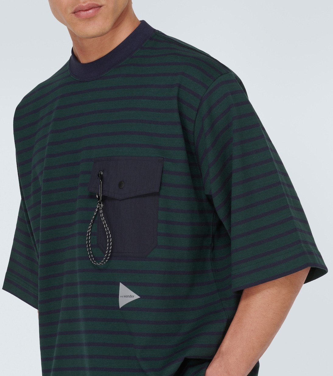 T-shirt rayé en coton  | And Wander