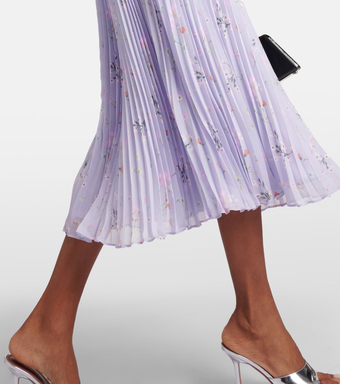 Abito midi bustier in chiffon con stampa | Self-Portrait