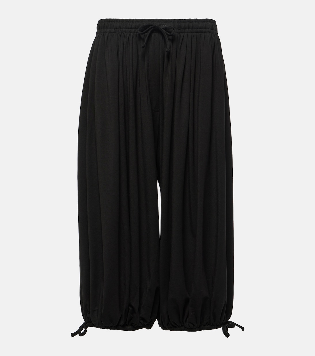 Gathered cropped jersey tapered pants | Toteme