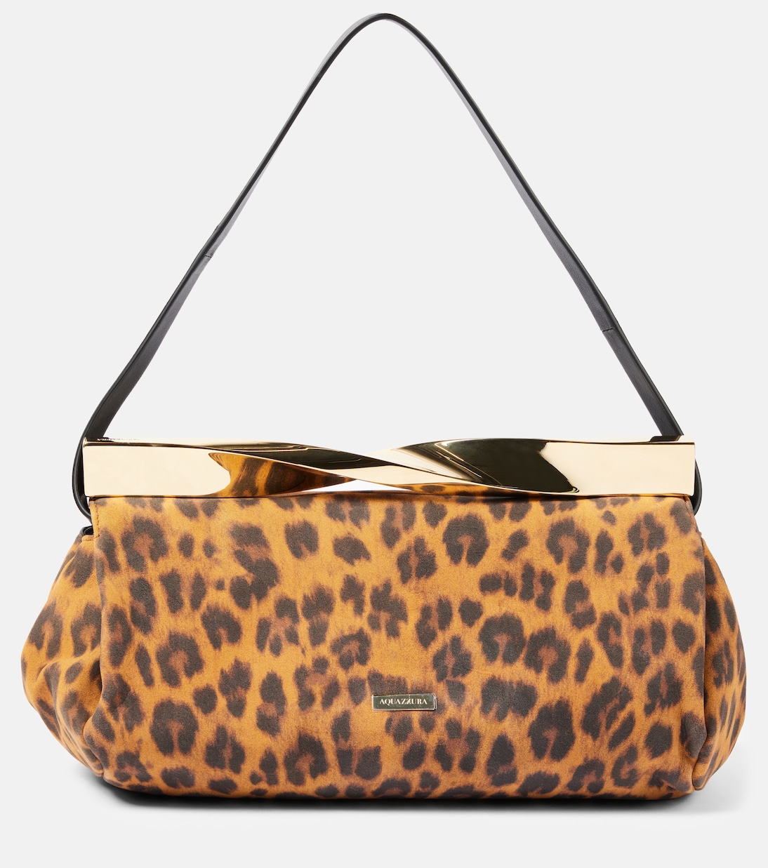 Twist Small leopard-print suede clutch | Aquazzura