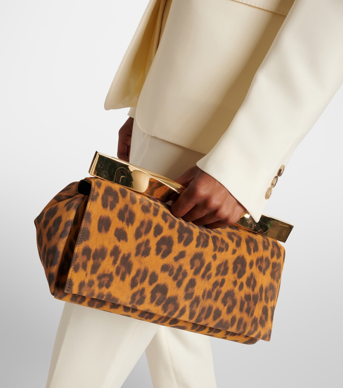 Twist Small leopard-print suede clutch | Aquazzura