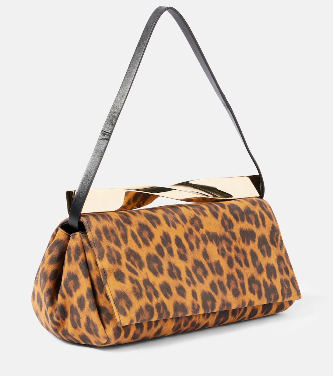 Twist Small leopard-print suede clutch | Aquazzura