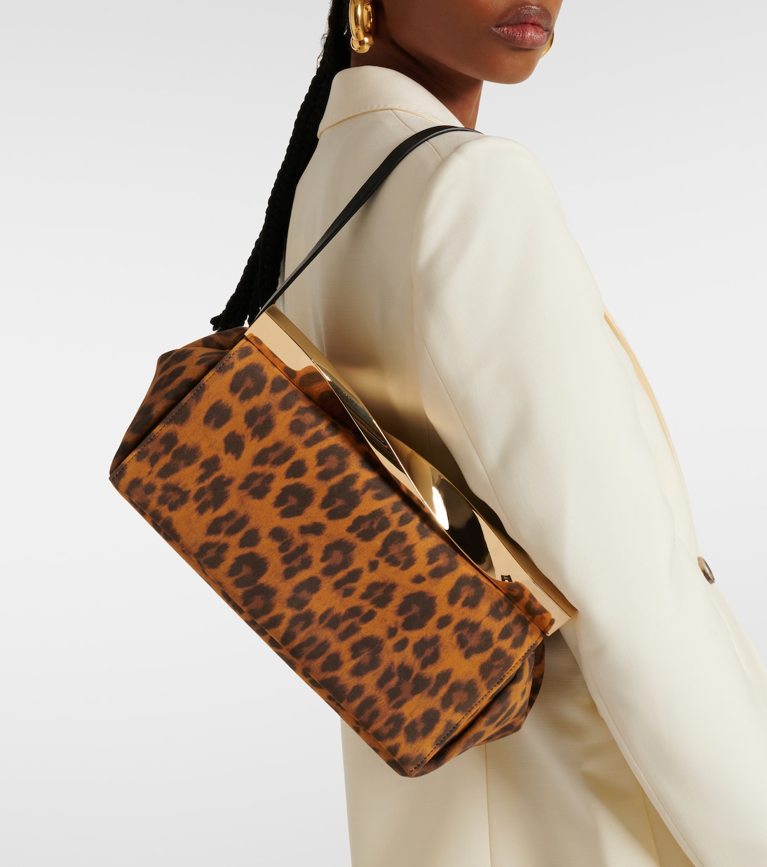 Twist Small leopard-print suede clutch | Aquazzura