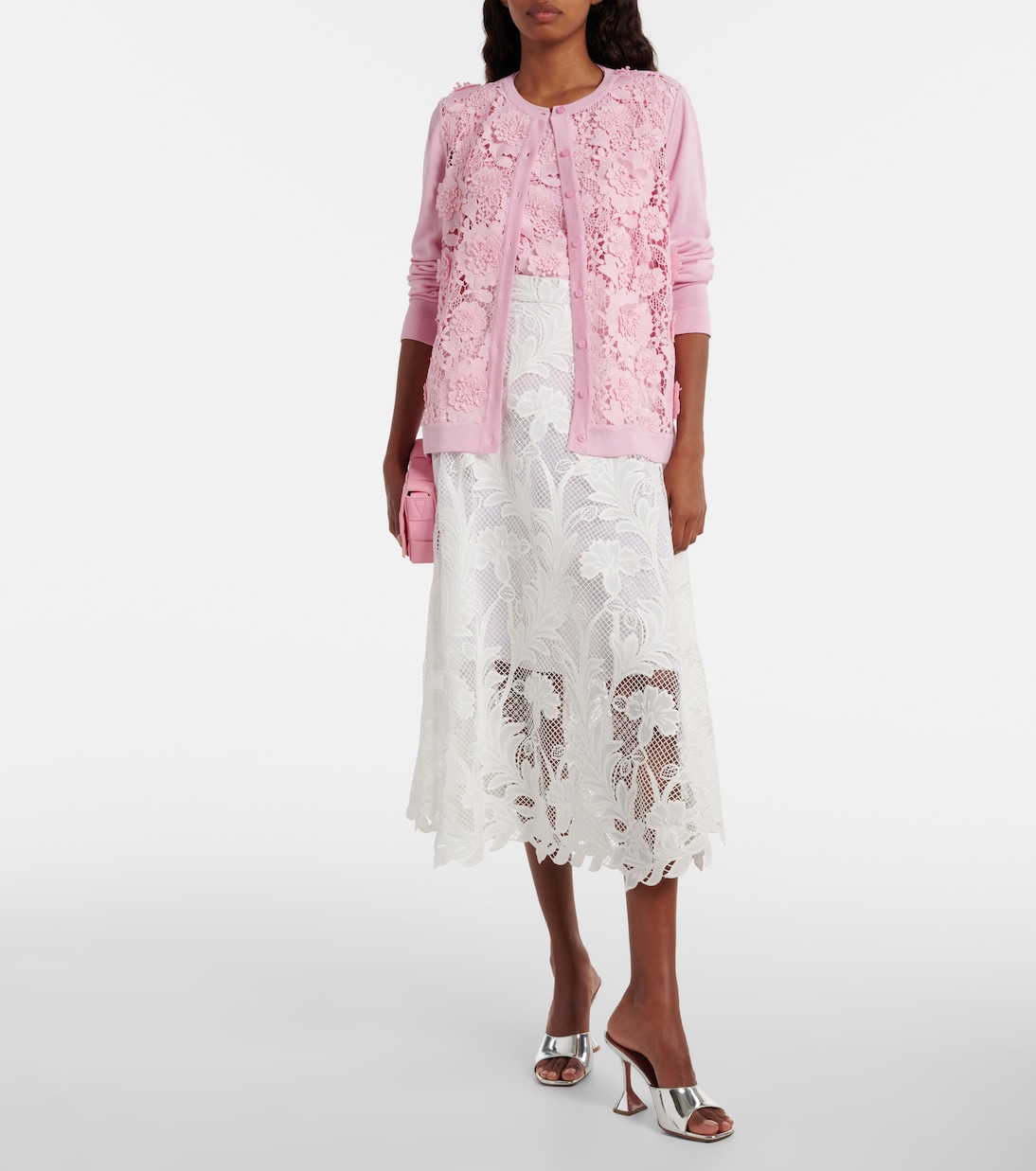 Cárdigan con encaje floral | Oscar de la Renta