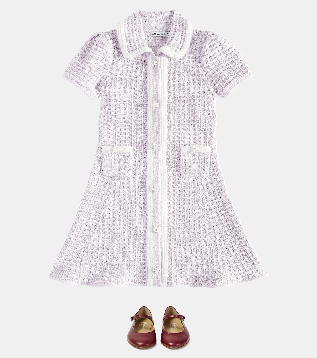 Vestido de punto gofrado | Self-Portrait Kids