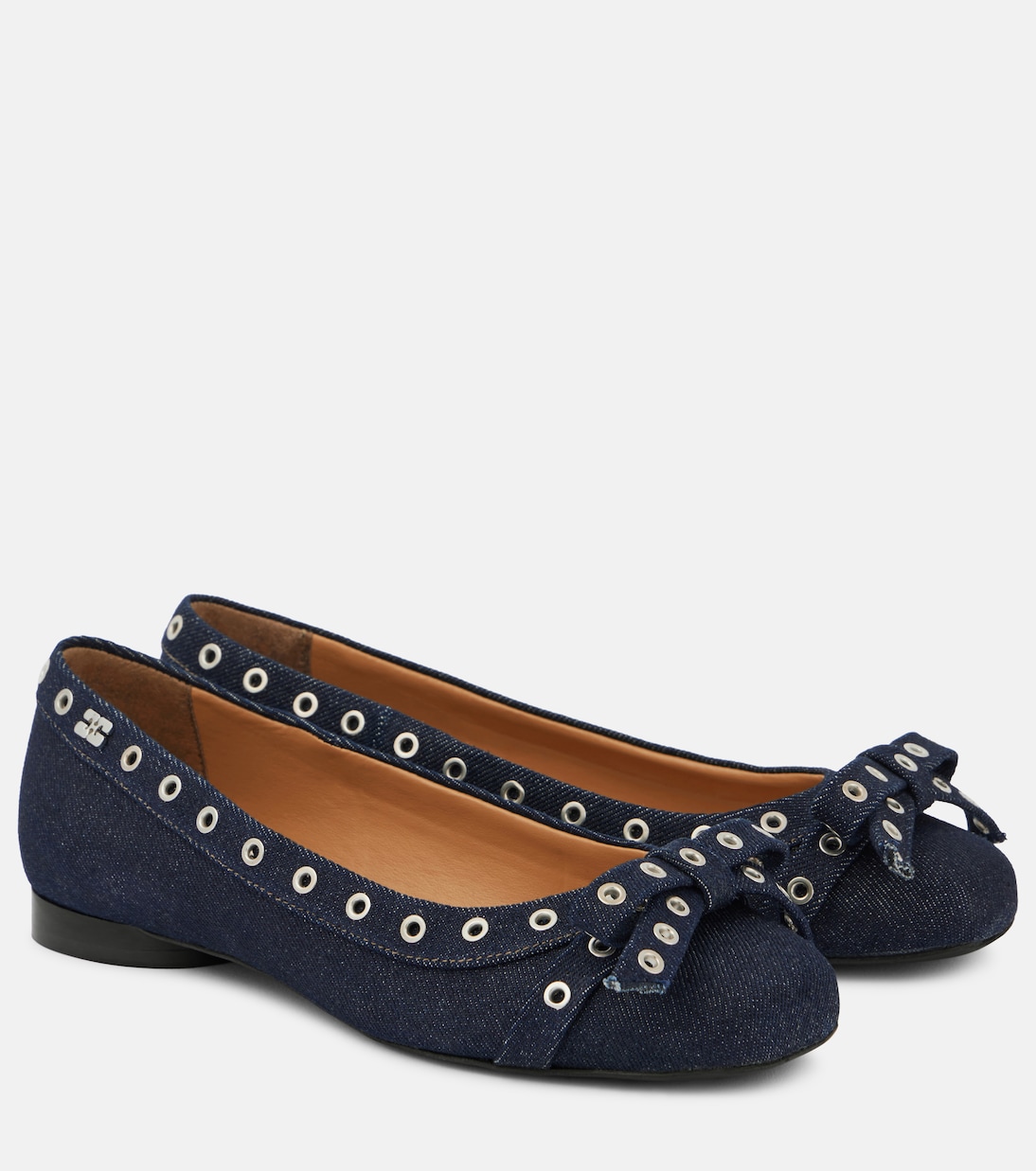 Bailarinas de denim adornadas | Ganni