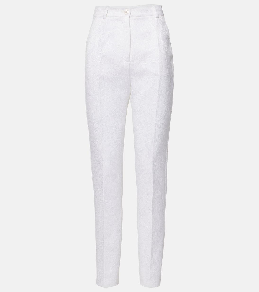 Pantalon slim en brocart de coton mélangé | Dolce&Gabbana