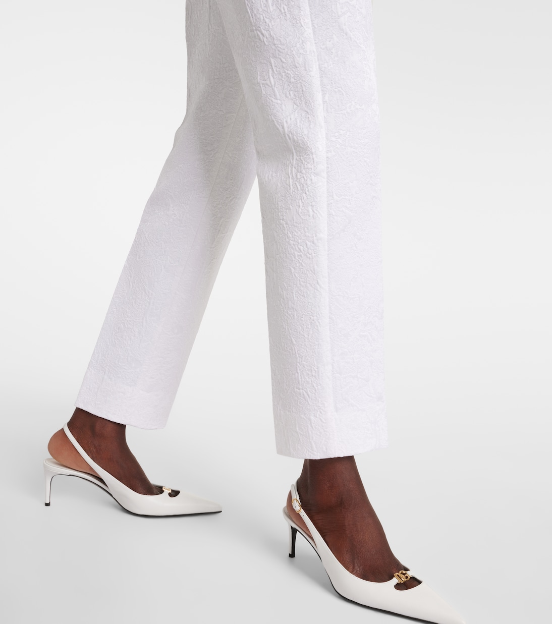 Pantalon slim en brocart de coton mélangé | Dolce&Gabbana