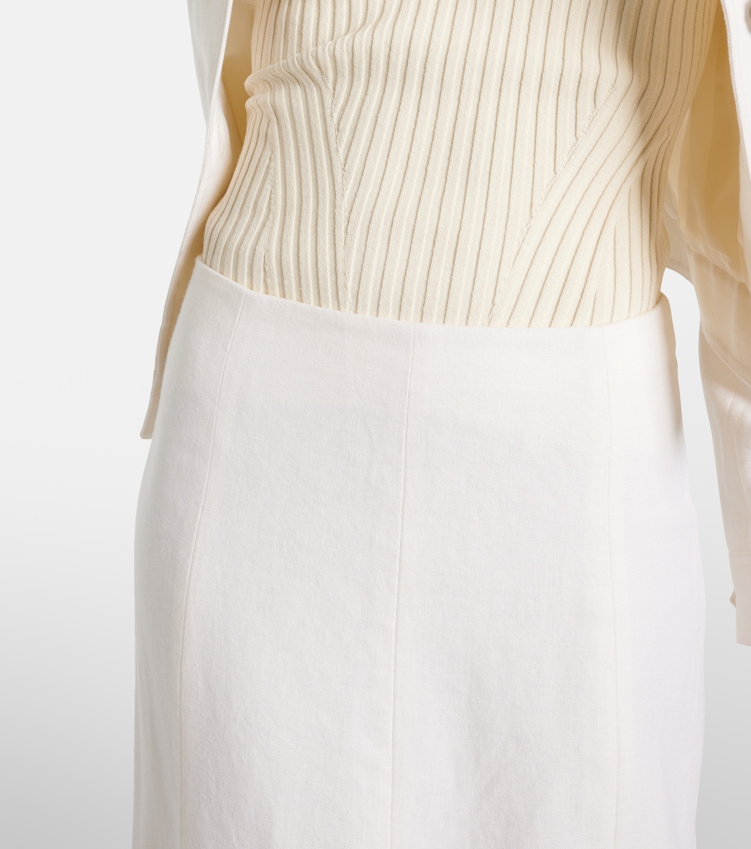 Jupe midi Amy en lin, laine et soie | Gabriela Hearst