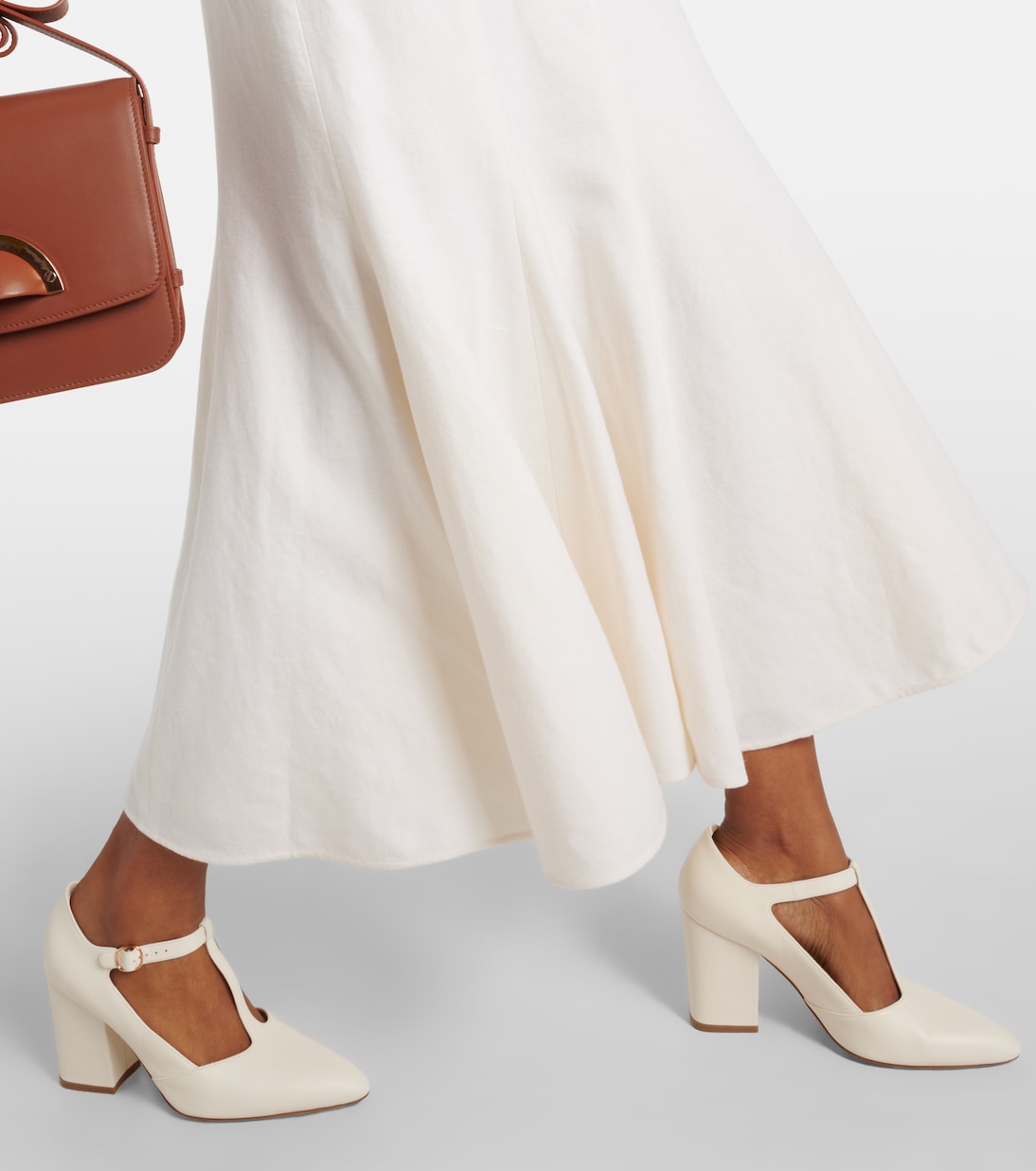Jupe midi Amy en lin, laine et soie | Gabriela Hearst