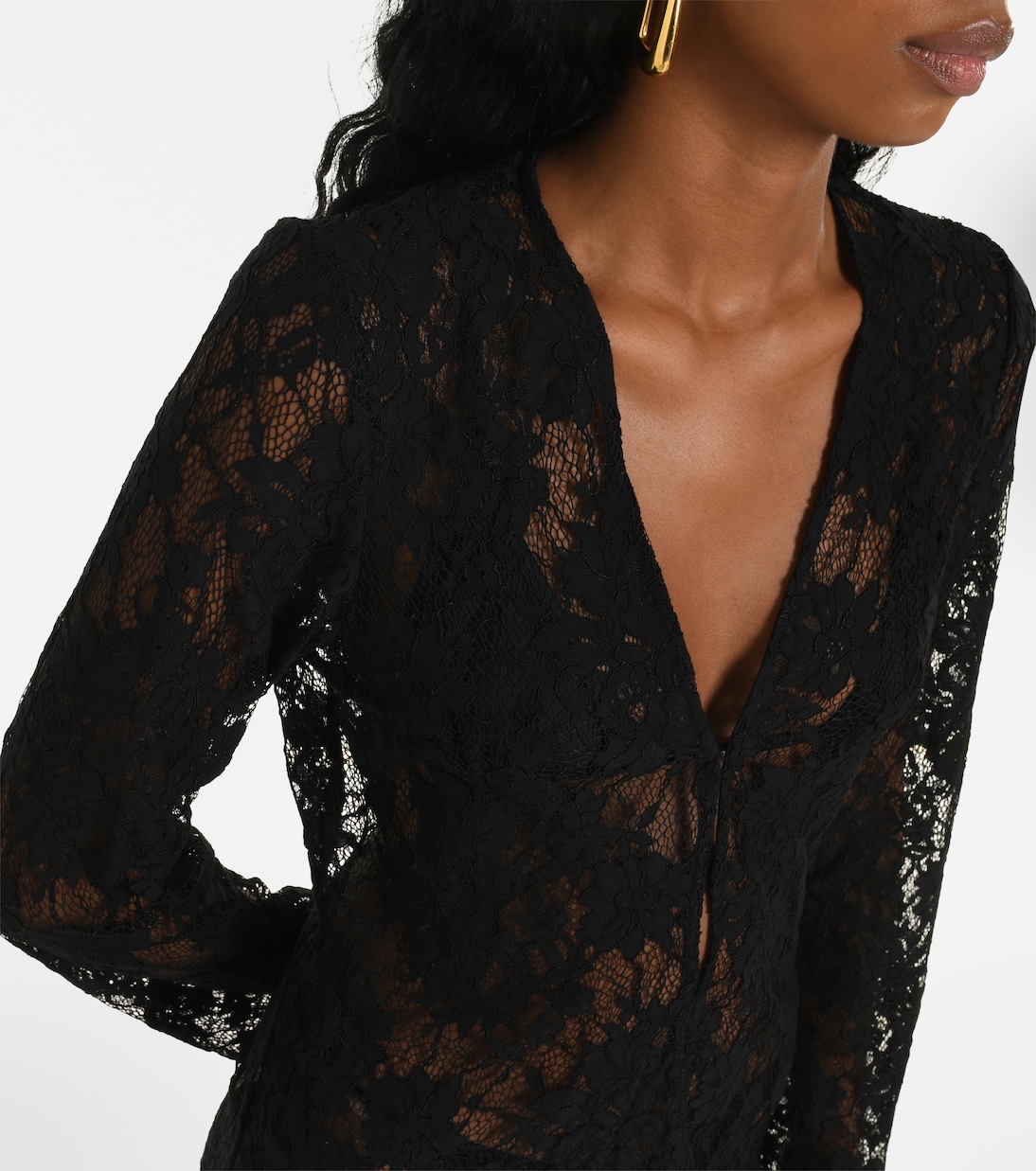 Cotton and brocade lace minidress | Bananhot