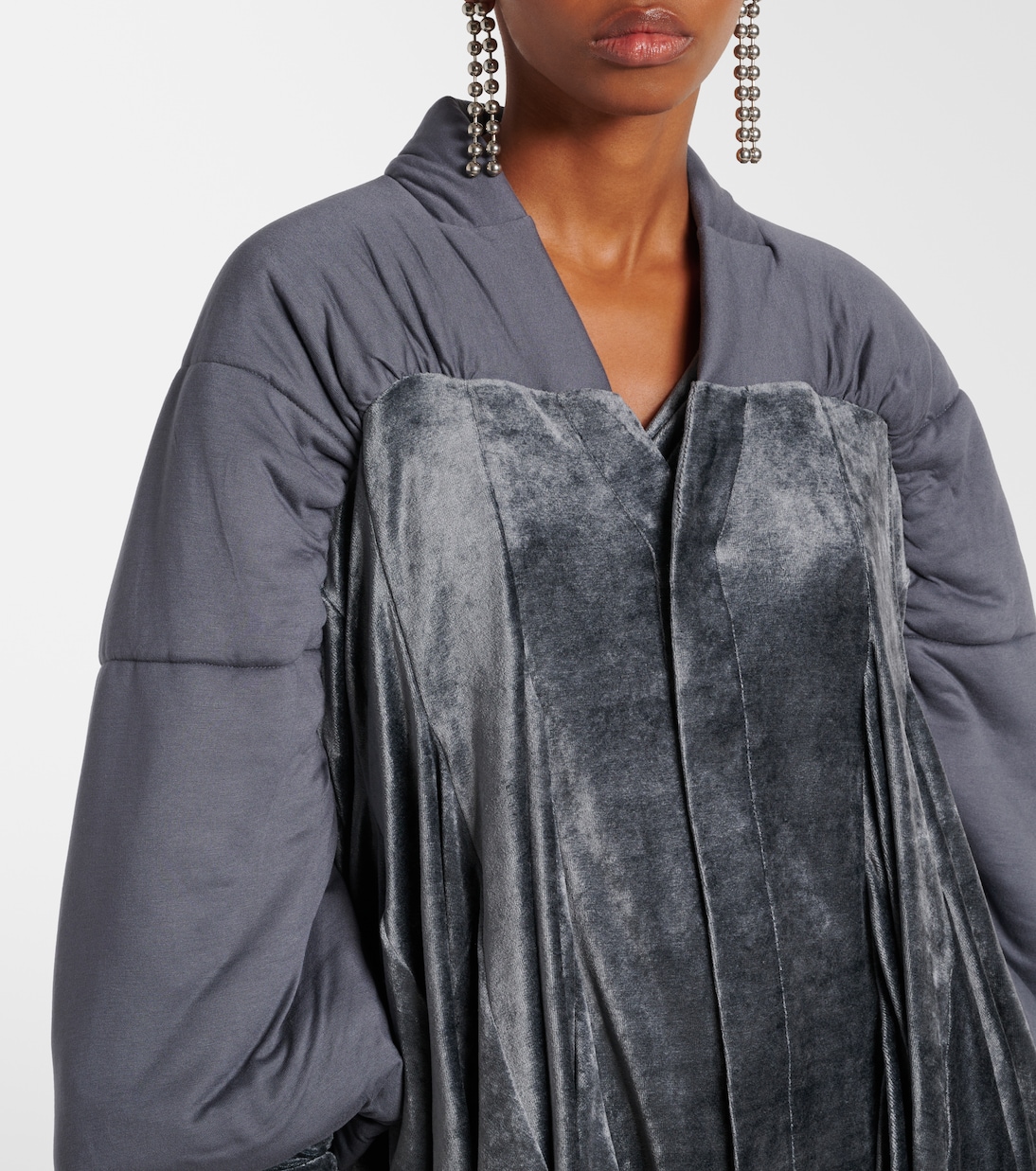 Jacke Duvetessa aus Jersey und Samt | Rick Owens