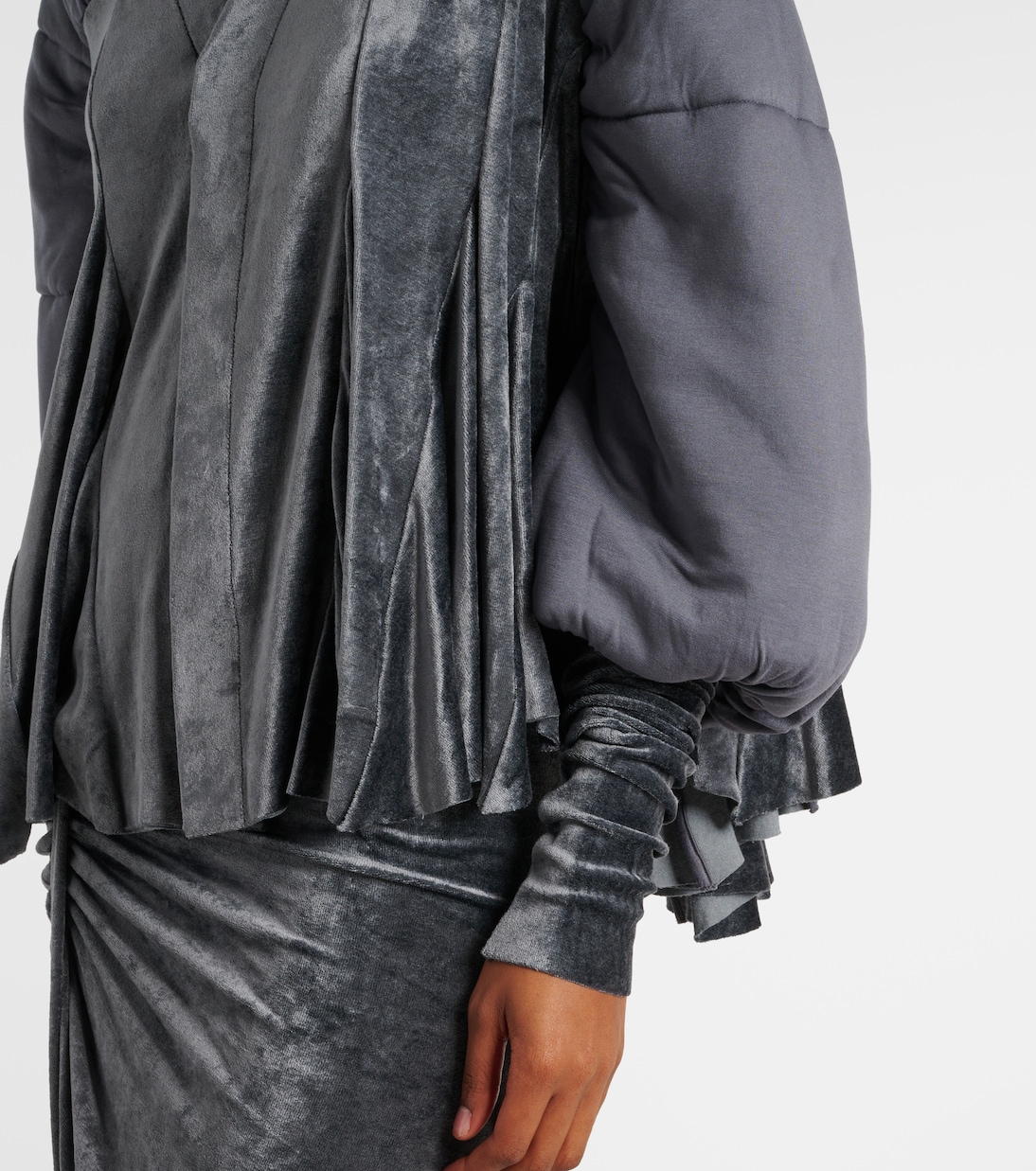 Jacke Duvetessa aus Jersey und Samt | Rick Owens