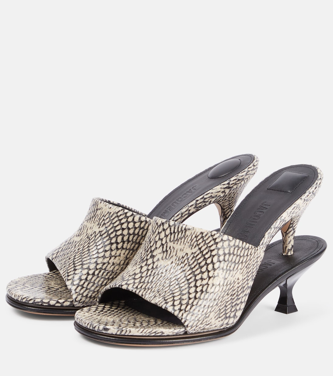Doubles snake-effect leather mules | Jacquemus