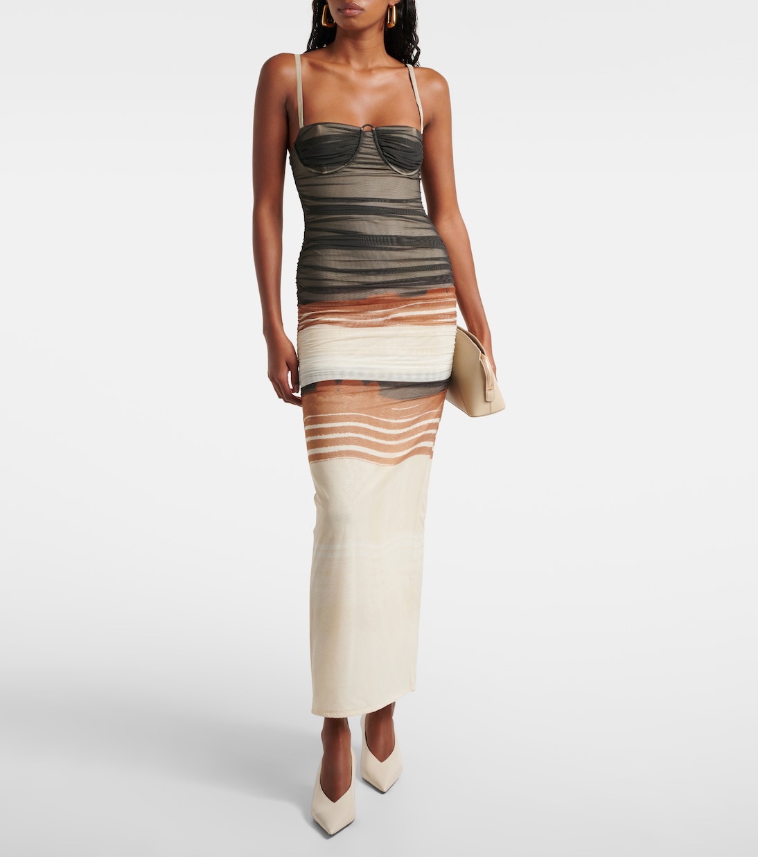 Abito midi Breeze in mesh a righe | SIR