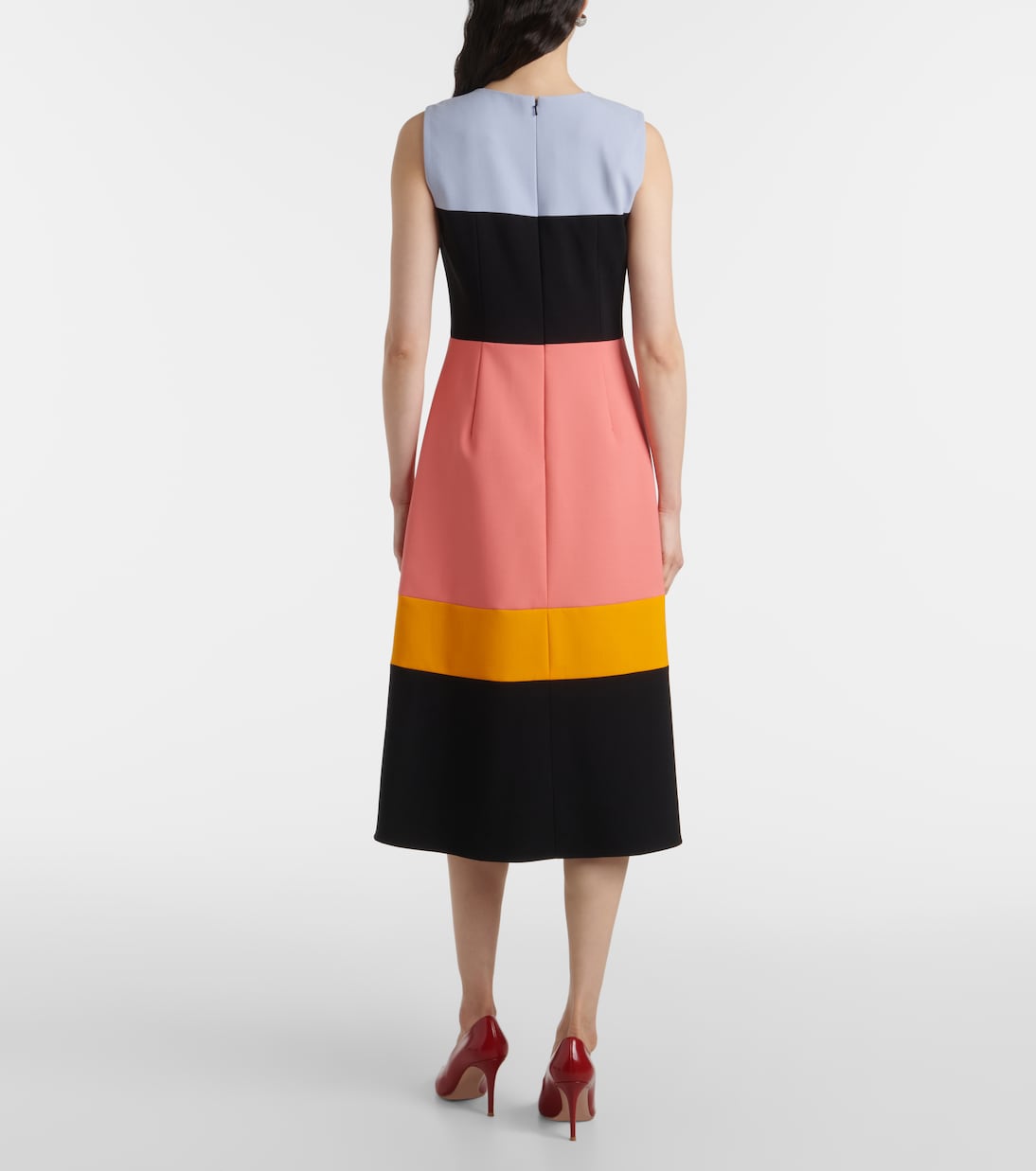 Colorblocked wool-blend midi dress | Carolina Herrera