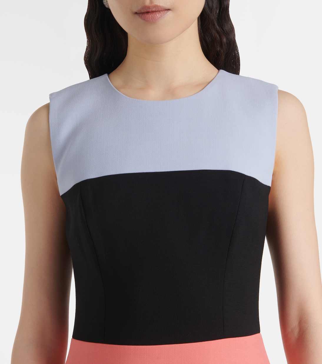 Colorblocked wool-blend midi dress | Carolina Herrera