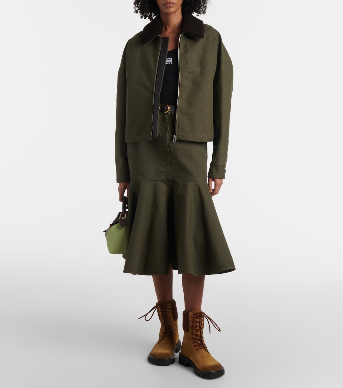 Chaqueta de sarga de algodón con borrego | Loewe
