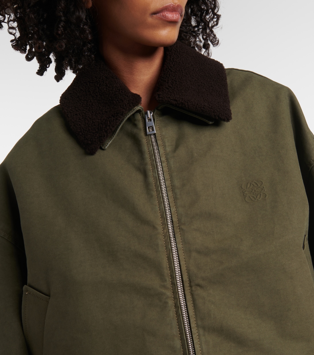 Chaqueta de sarga de algodón con borrego | Loewe