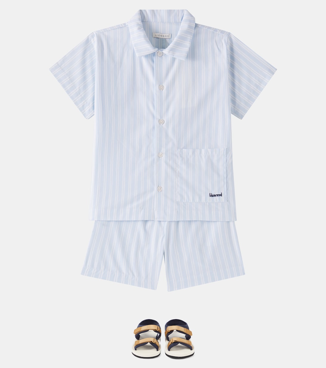 Camicia e shorts Leona in cotone a righe | Liewood