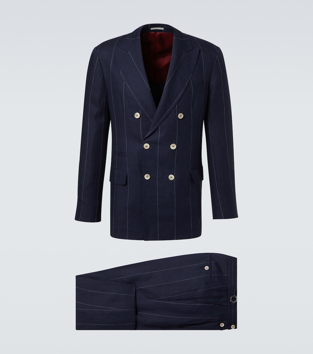 Traje de lino con raya diplomática | Brunello Cucinelli