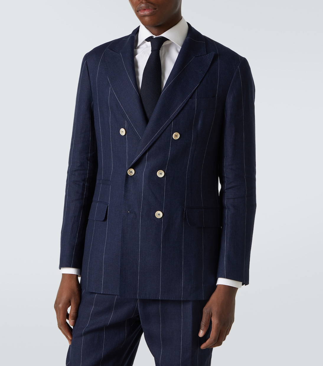 Traje de lino con raya diplomática | Brunello Cucinelli