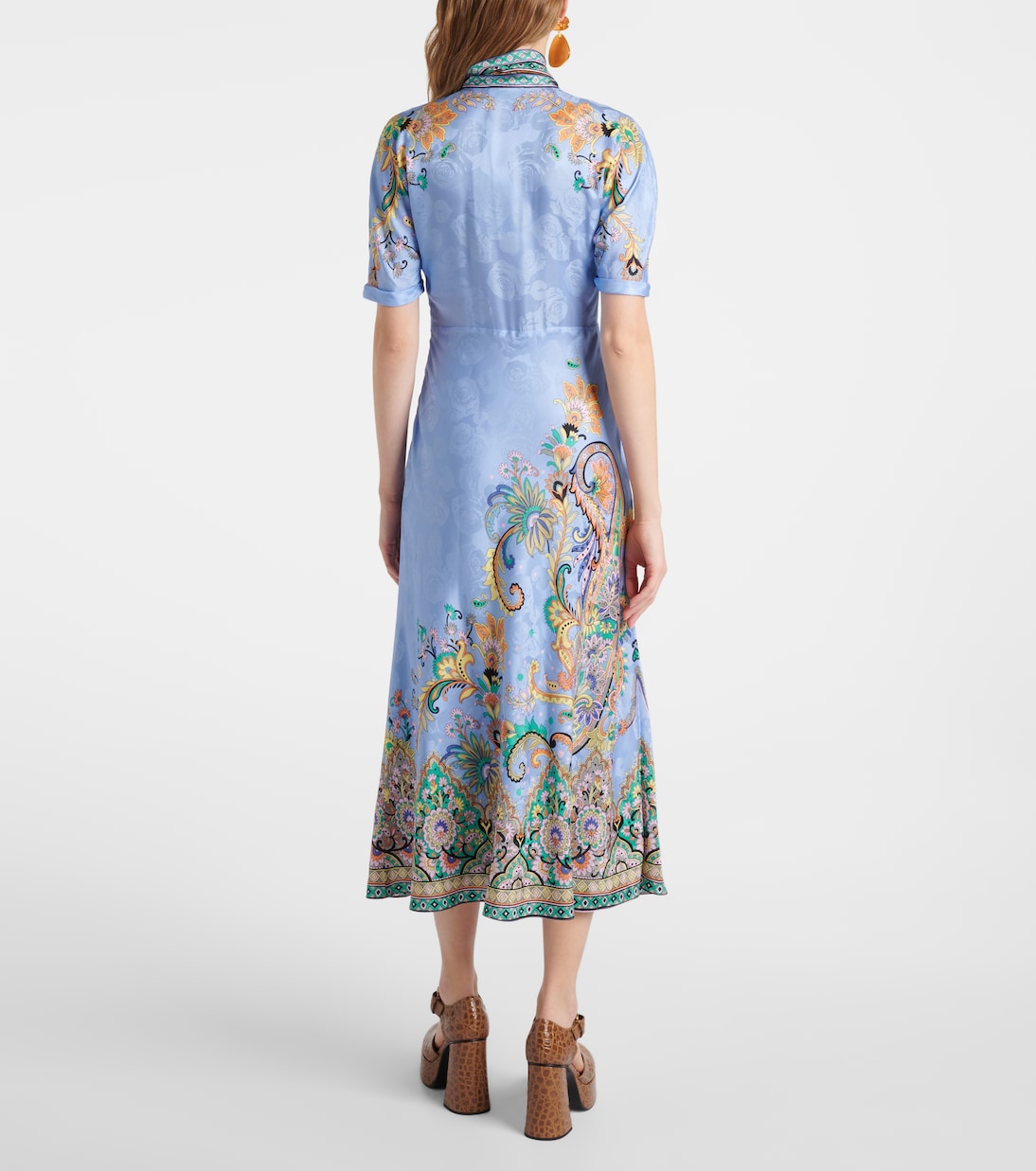 Vestido midi de satén con paisley | Etro