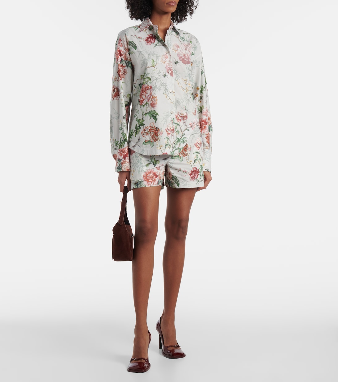 Floral cotton poplin shorts | The Attico
