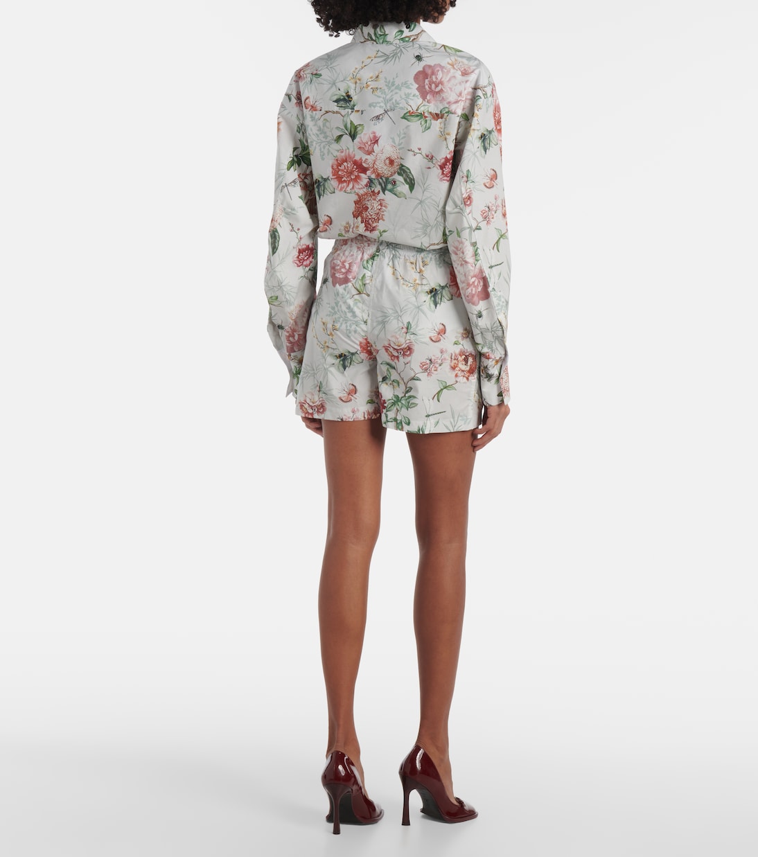 Floral cotton poplin shorts | The Attico