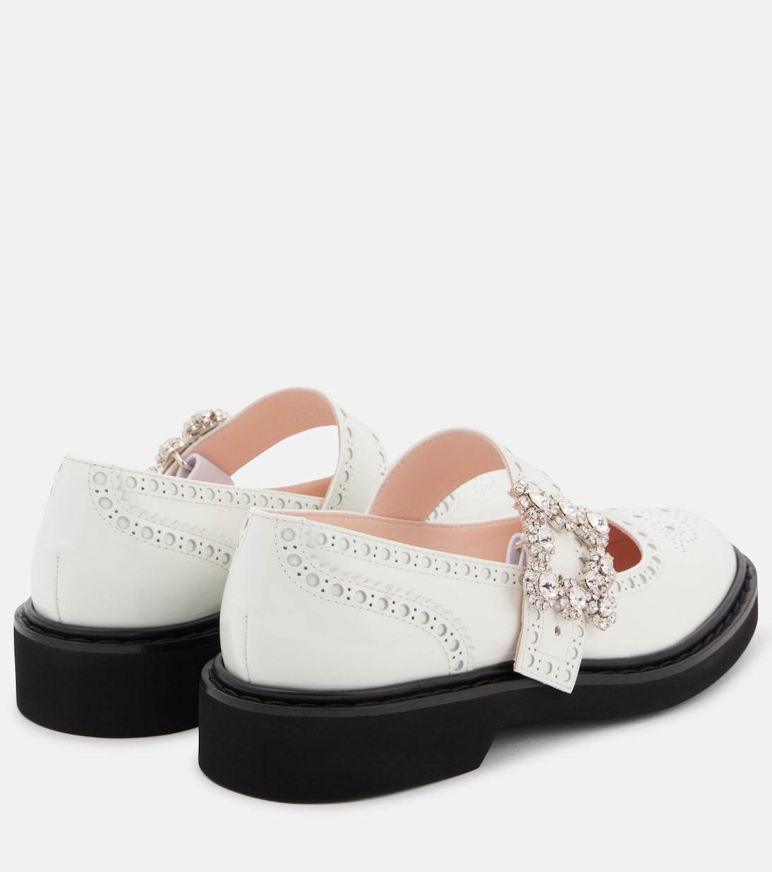 Scarpe baste Viv' Rangers con motivo floreale in pelle, stile Mary Jane, firmate Roger Vivier.