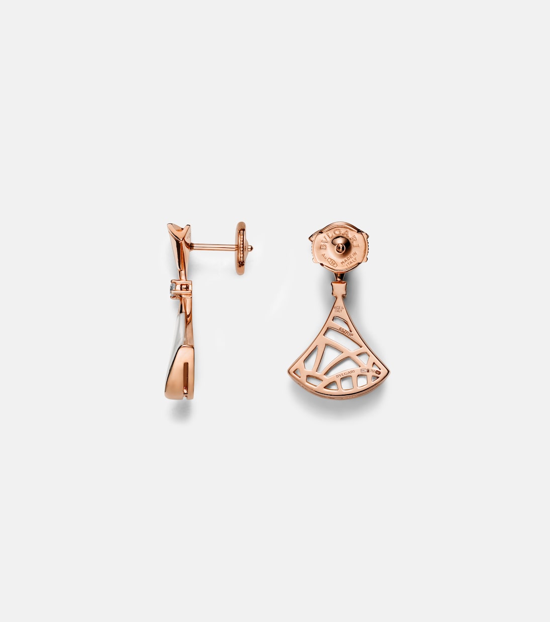 Boucles d'oreilles Diva's Dream en or rose 18 ct, diamants et nacre | Bvlgari