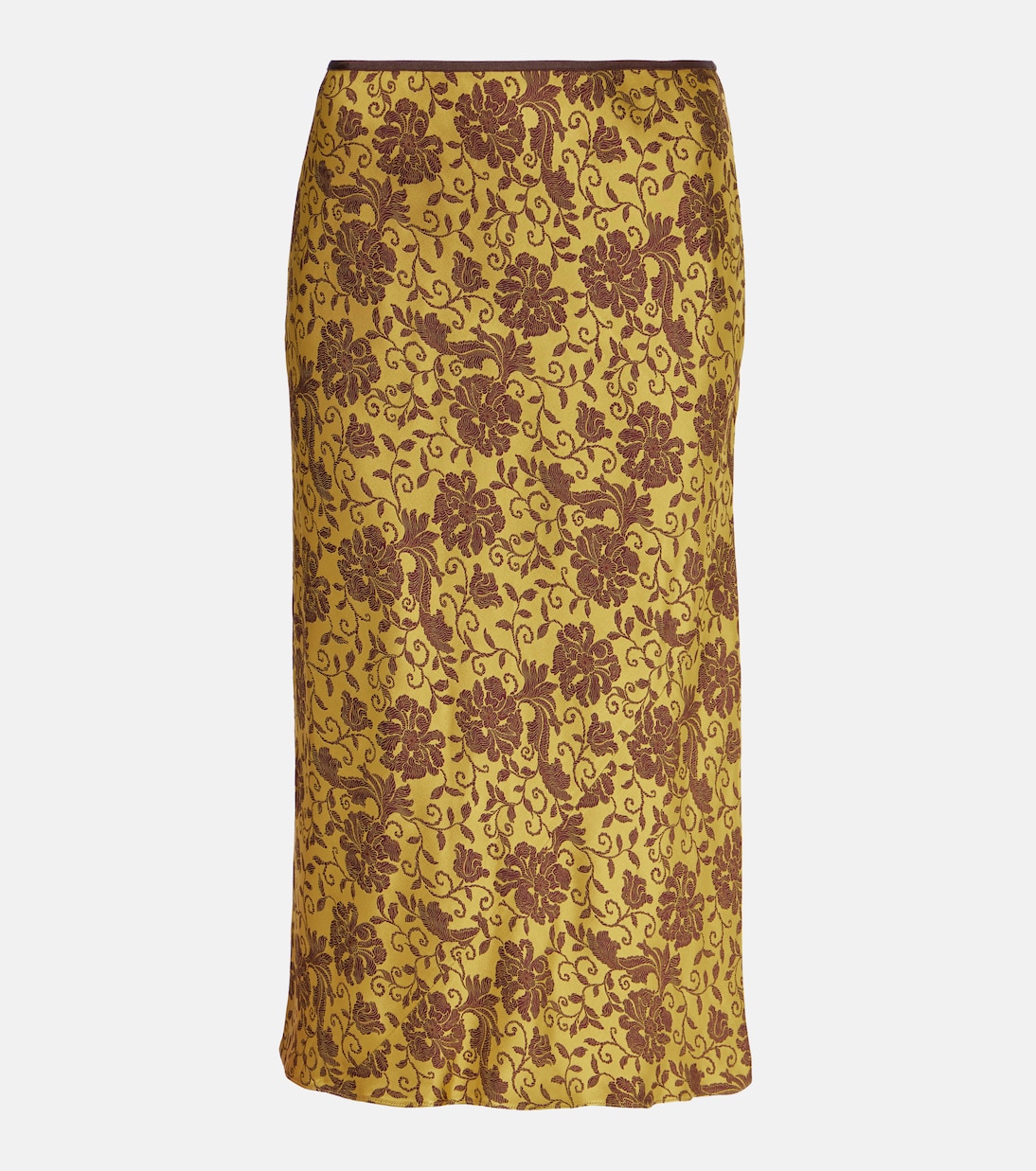 Jupe midi en jacquard à fleurs | Dries Van Noten