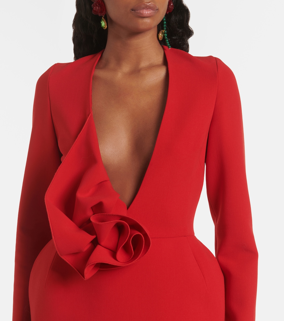 Floral-appliqué wool-blend minidress | Magda Butrym