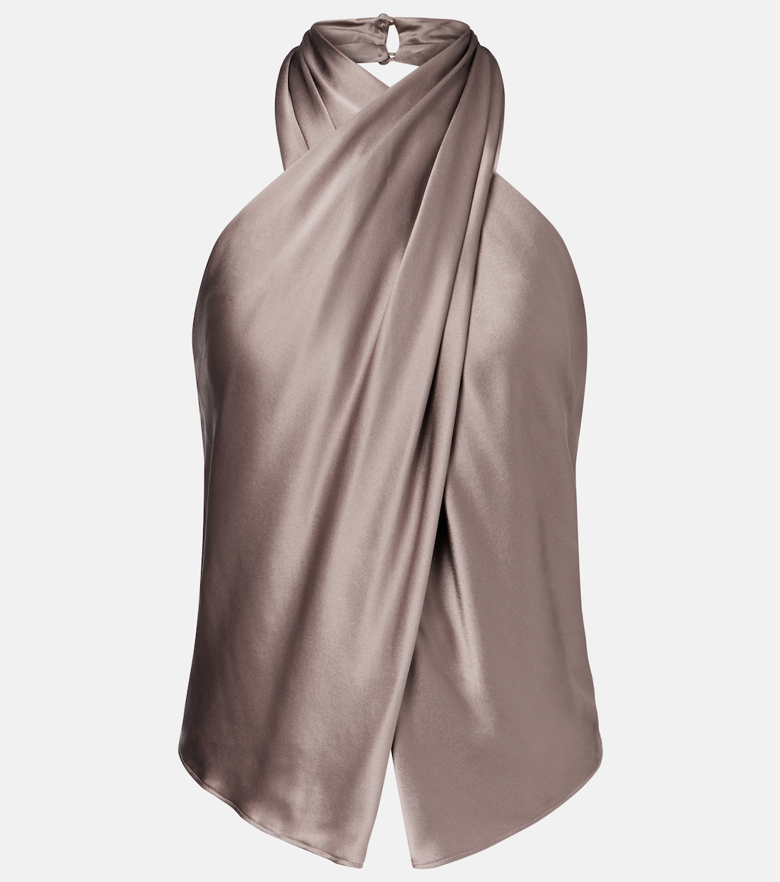Draped halterneck silk charmeuse top | The Sei