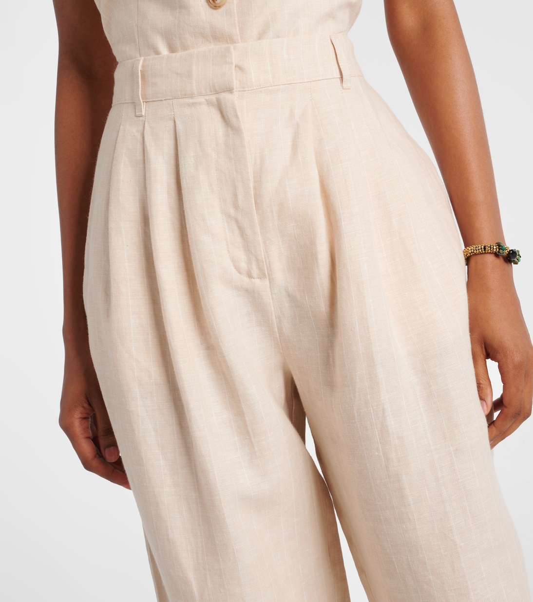 Pantaloni barrel gessati Lucille in lino | Posse