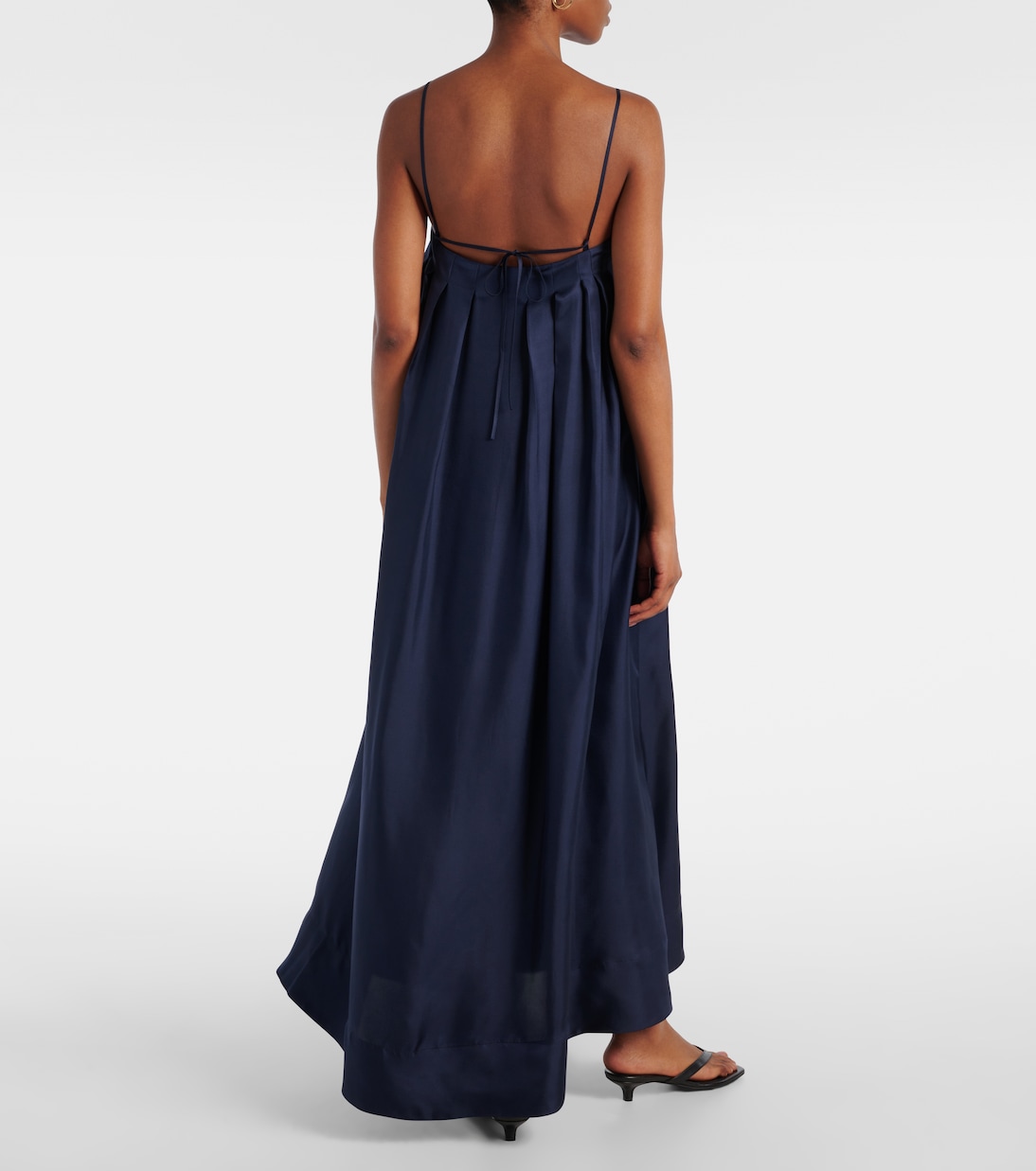 Abito lungo Heather in twill di seta | Asceno