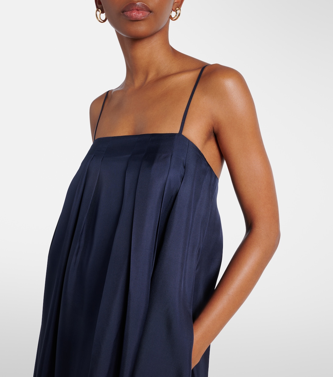 Abito lungo Heather in twill di seta | Asceno