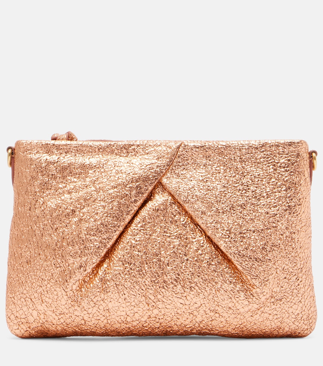 Clutch aus Metallic-Leder | Dries Van Noten