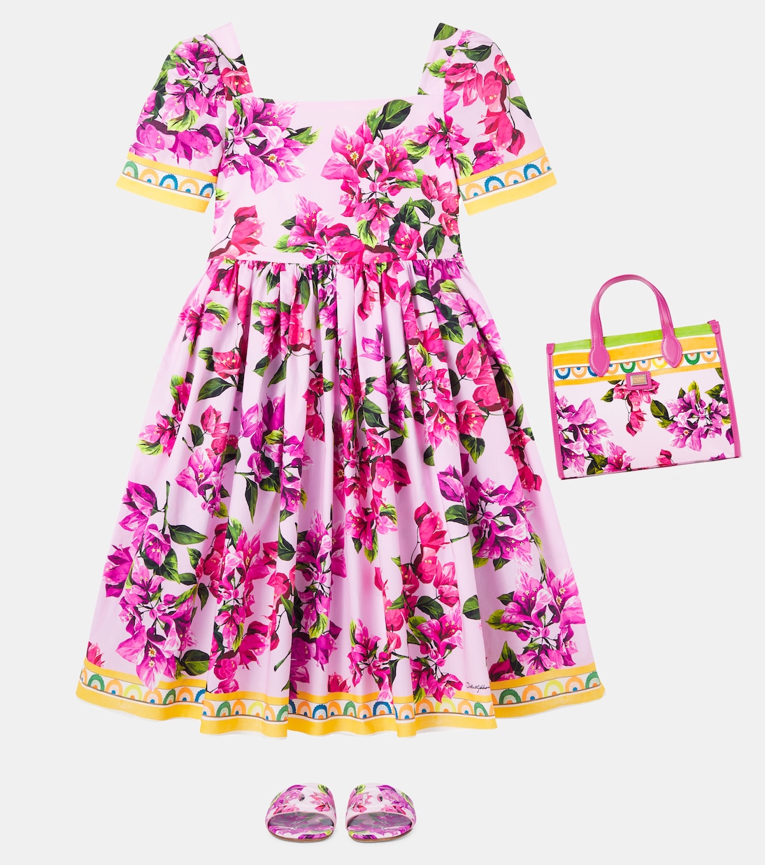 Robe Taormina en coton à fleurs | Dolce&Gabbana Kids
