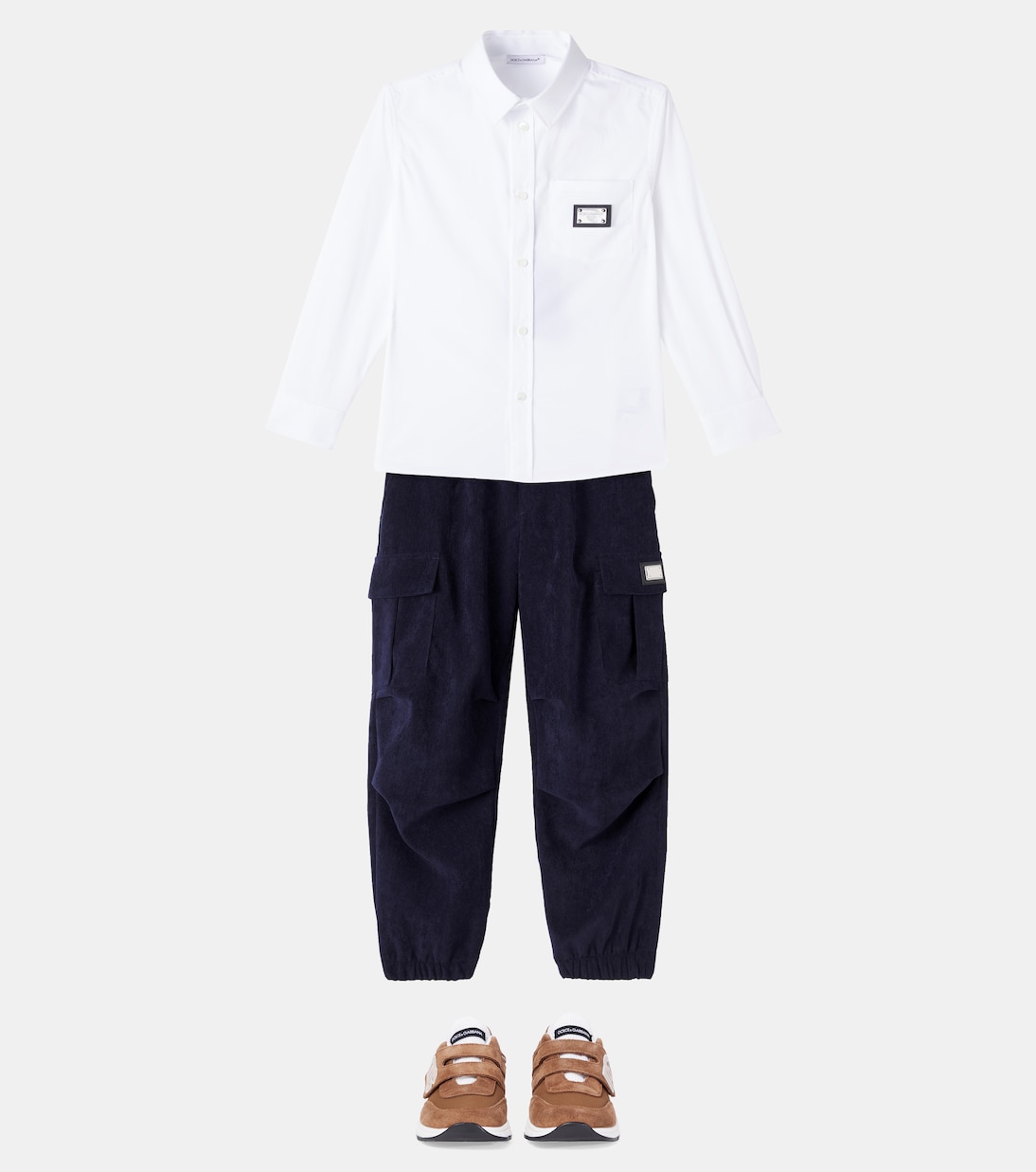 DG Running suede and mesh sneakers | Dolce&Gabbana Kids