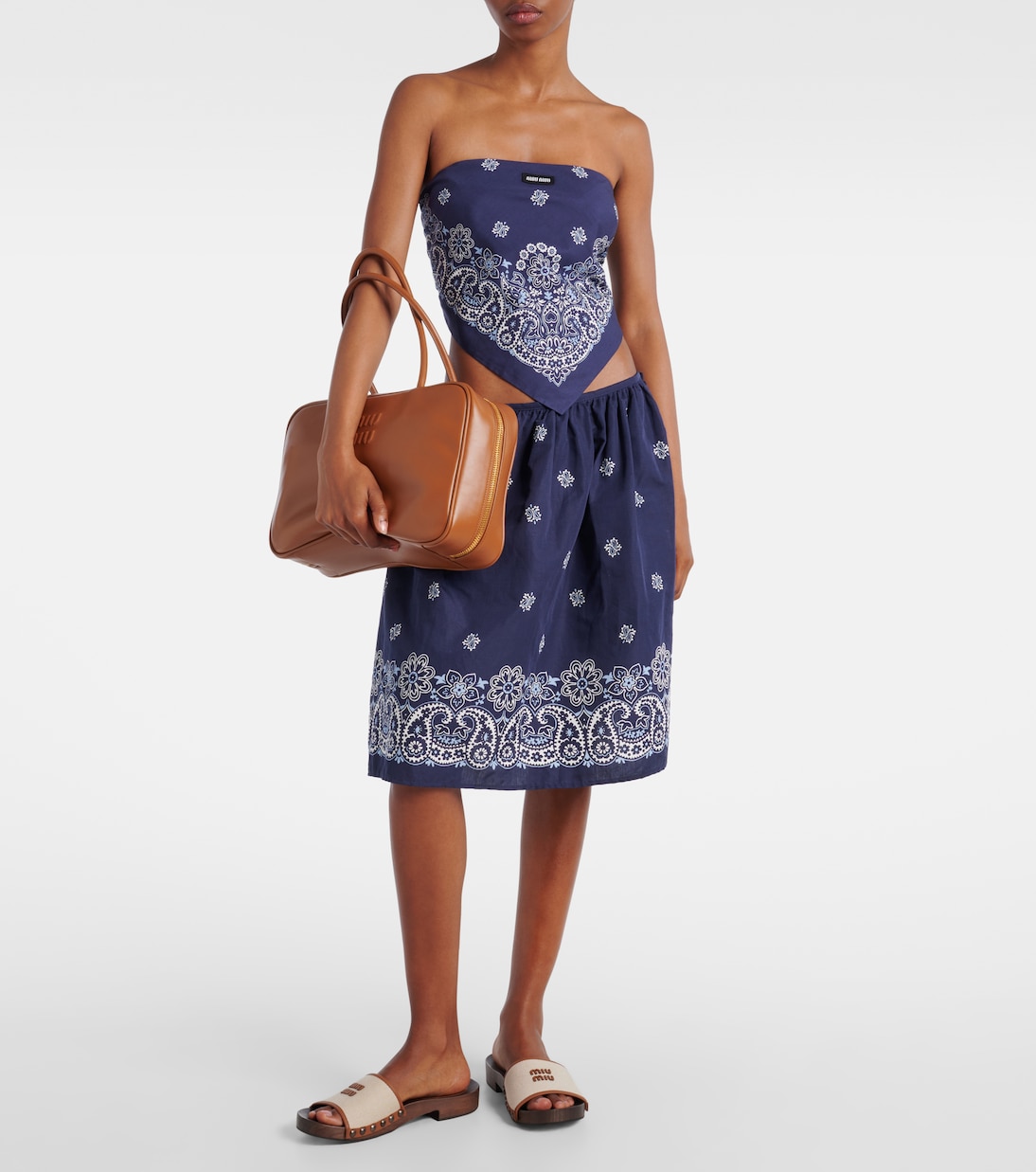 Beau leather tote bag | Miu Miu