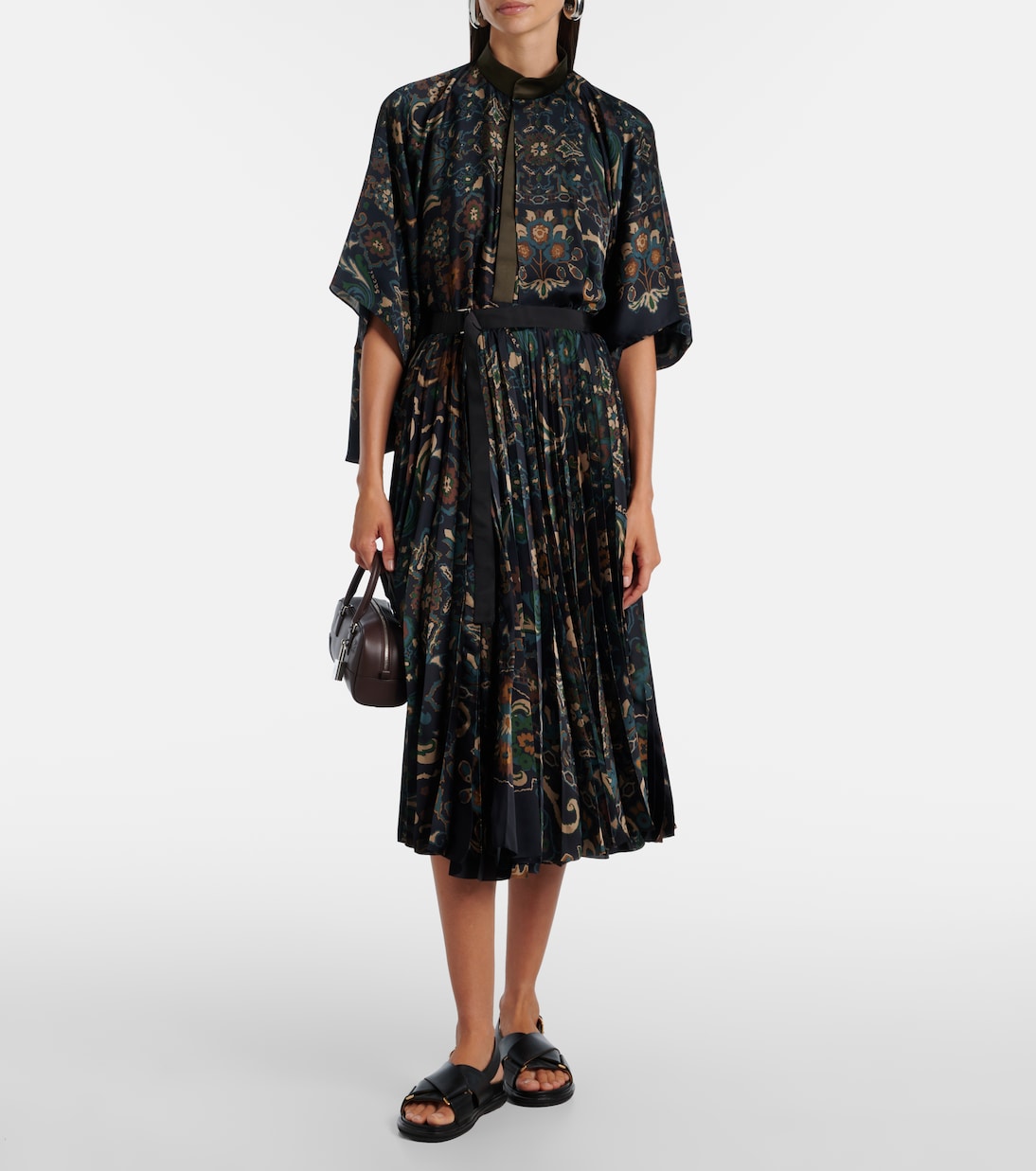 Falda midi plisada floral | Sacai